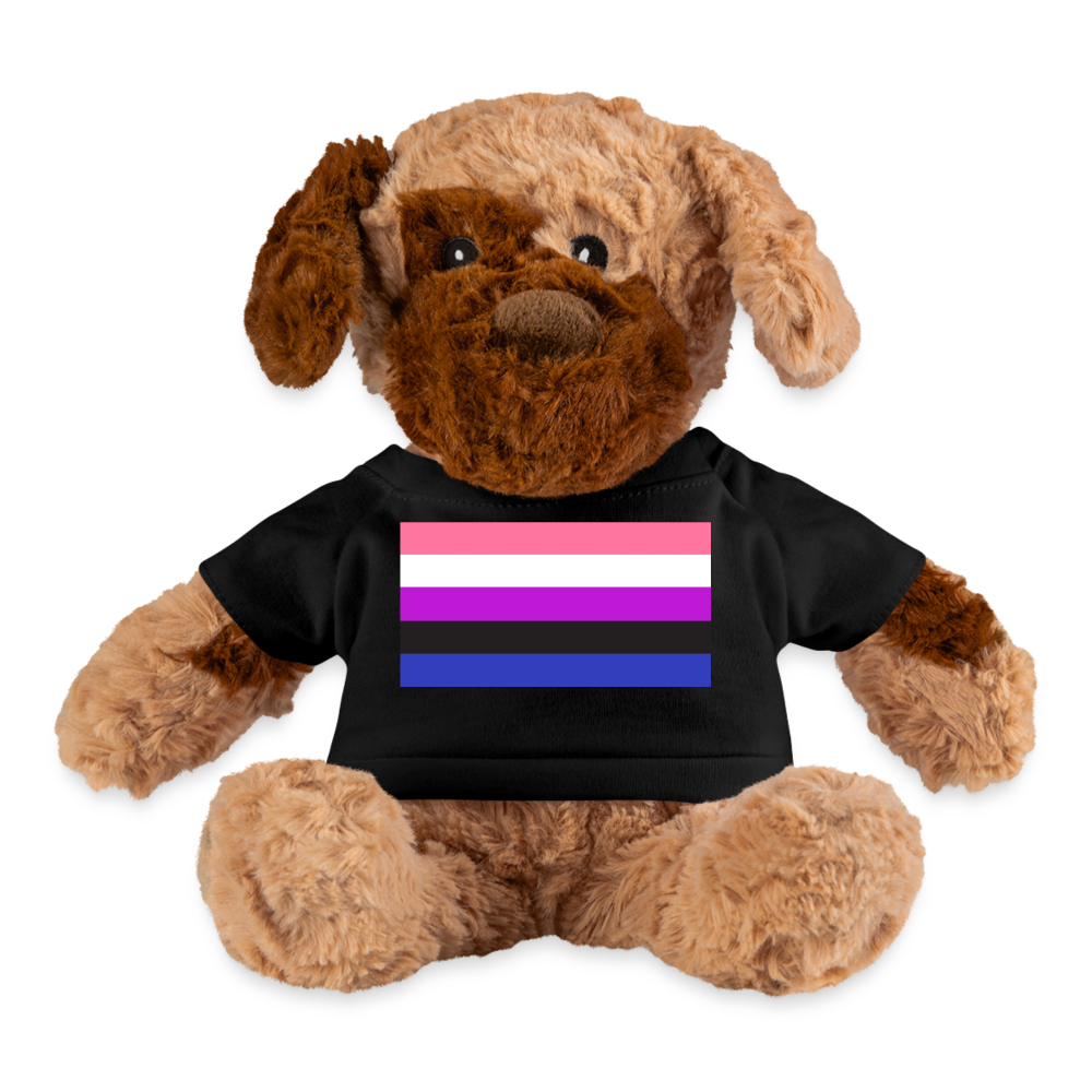 Genderfluid Pride Flag Plush Dog Stuffed Animal Black Genderfluid spod-1062074738-2-1