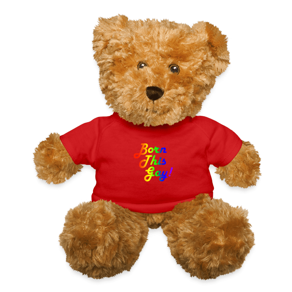 LGBTQ Pride Plush Stuffed Animal Teddy Bear - Born This Gay Red spod-1062074787-196-1