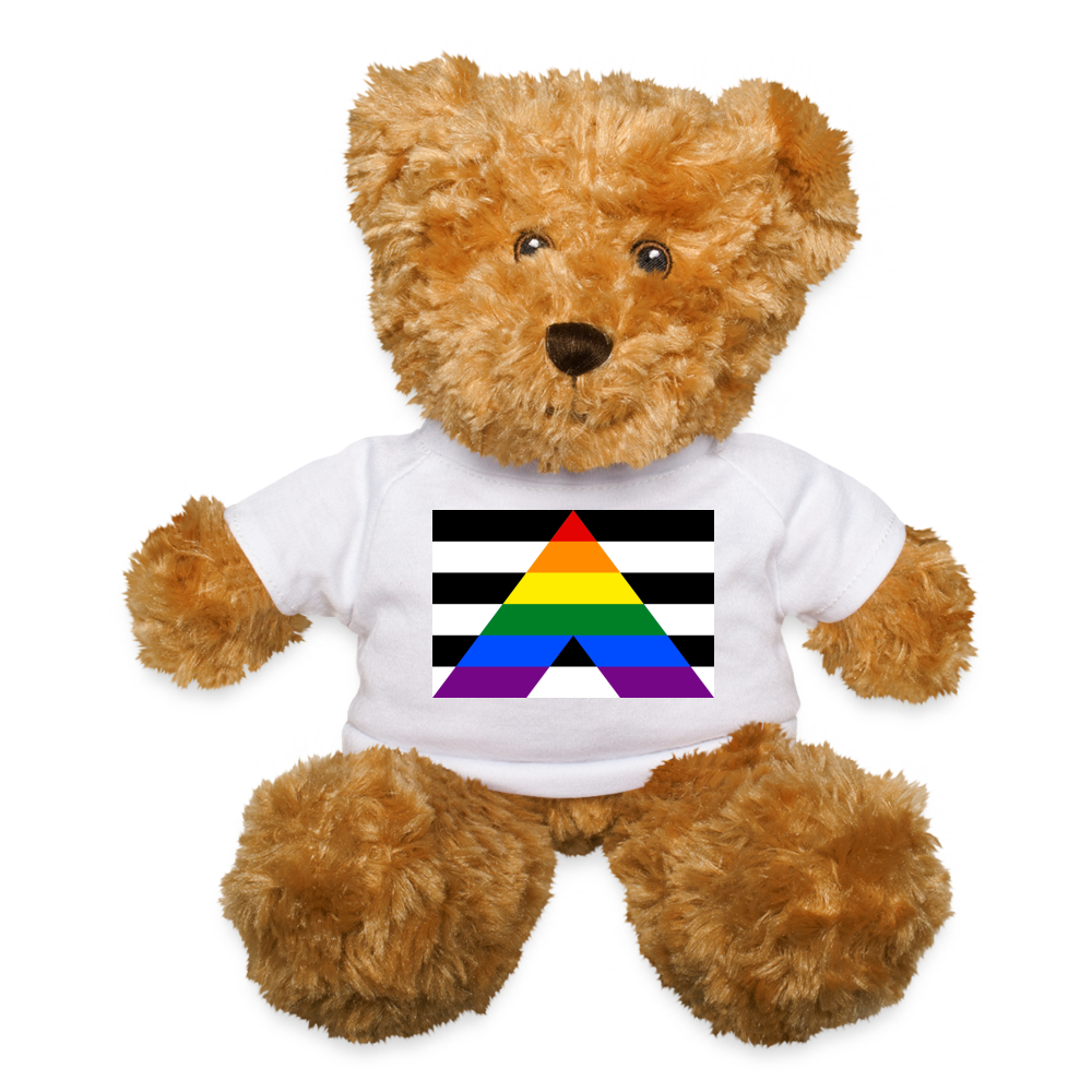 Straight Ally Pride Flag Plush Teddy Bear Stuffed Animal White Straight Ally spod-1062074807-1-1