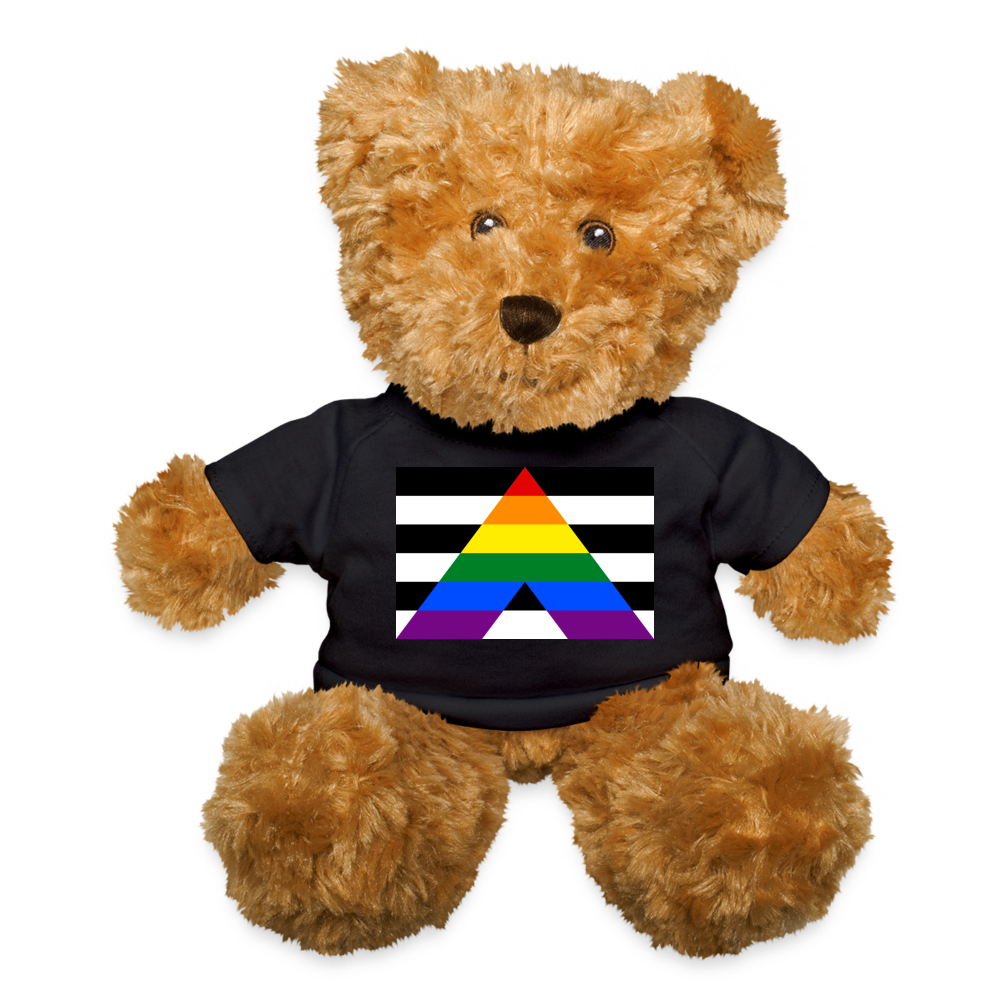 Straight Ally Pride Flag Plush Teddy Bear Stuffed Animal Black Straight Ally spod-1062074807-2-1