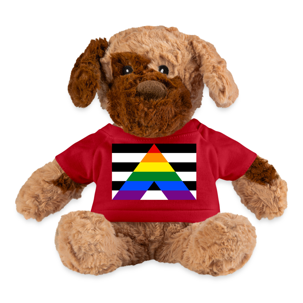 Straight Ally Pride Flag Plush Dog Stuffed Animal Red Straight Ally spod-1062074810-196-1