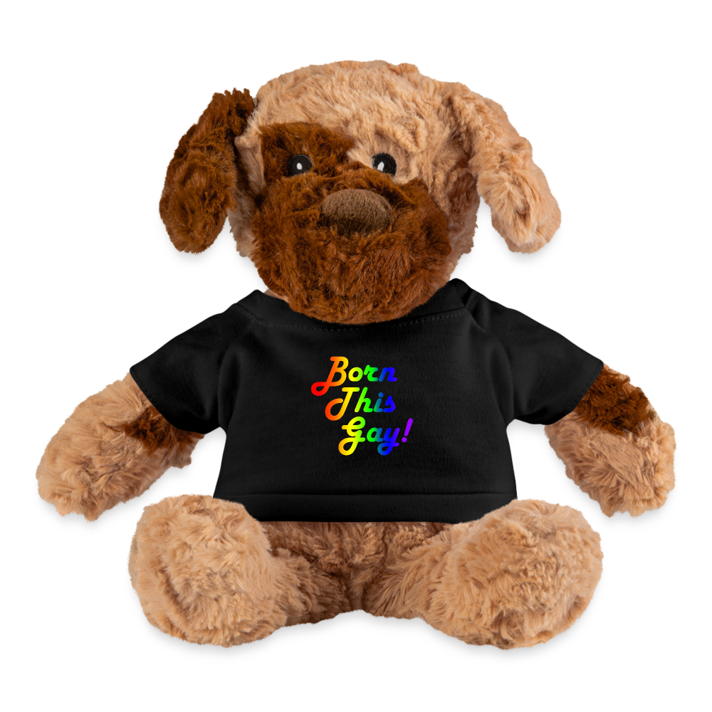 LGBTQ Pride Plush Dog Stuffed Animal - Born This Gay Black spod-1062074831-2-1