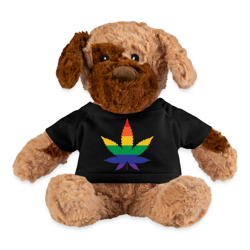 LGBTQ Pride Plush Dog Stuffed Animal - Weed Black Pride spod-1062074863-2-1