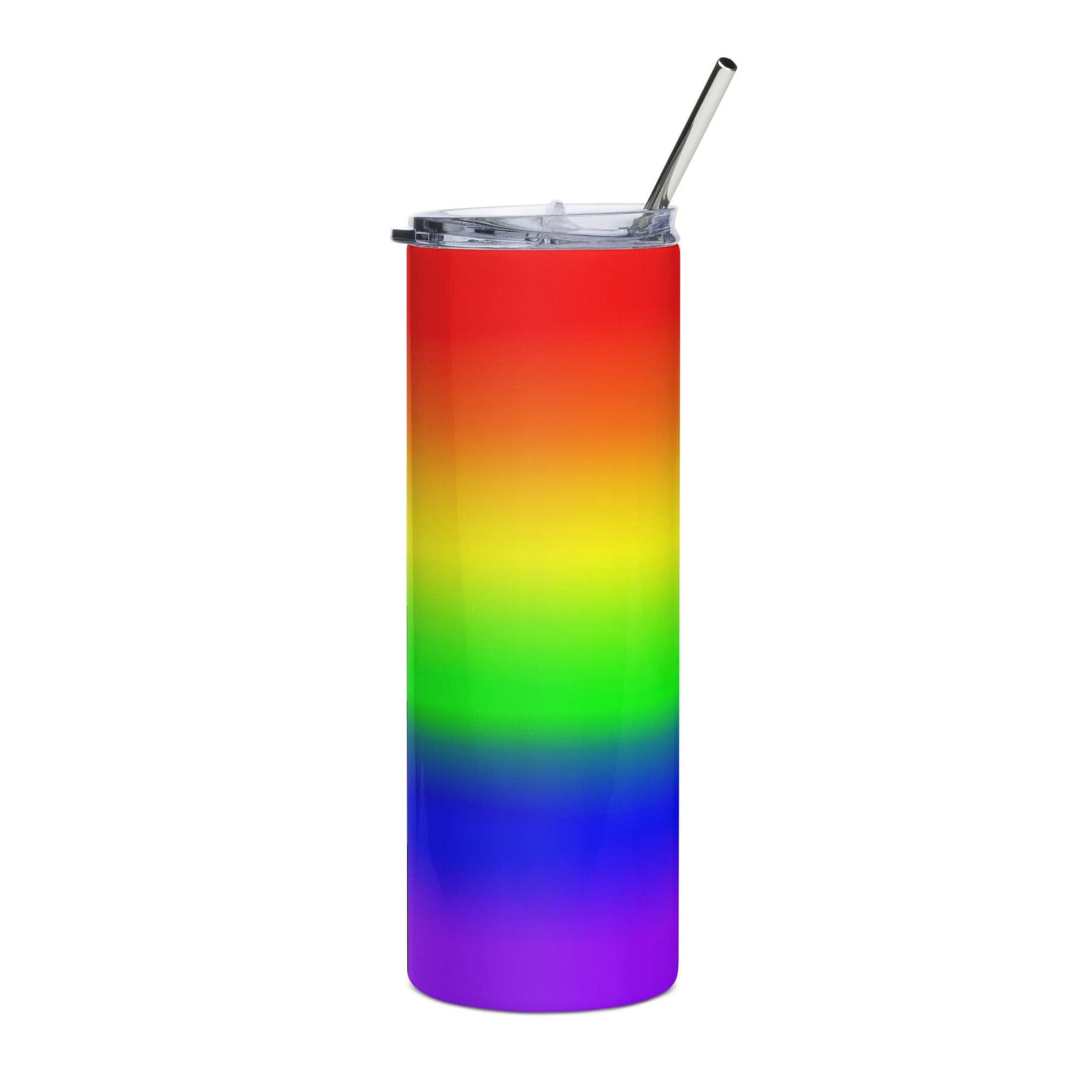 LGBTQ Pride Stainless Steel Tumbler 20oz - Rainbow Ombre stainless-steel-tumbler-black-front-638c1a929d2c6