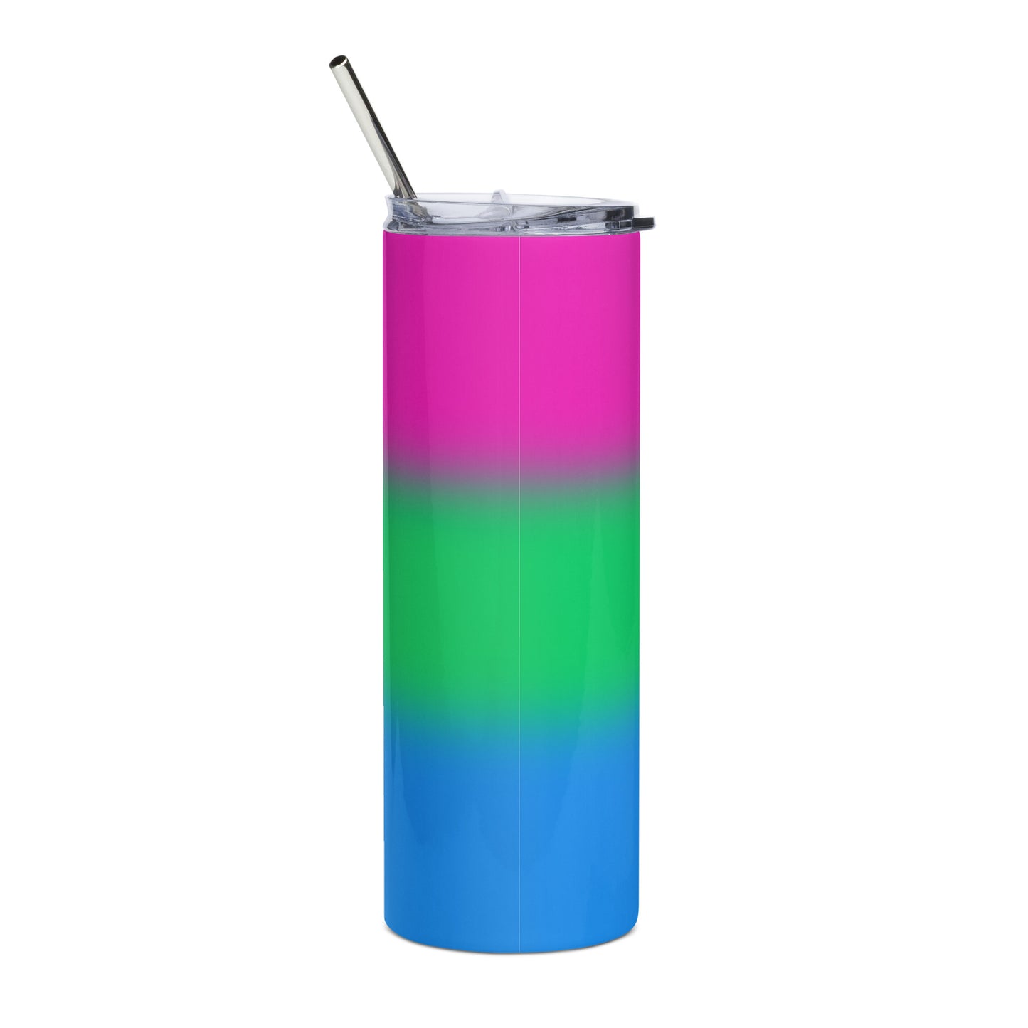 Polysexual Poly Pride Stainless Steel Tumbler 20oz - Ombre stainless-steel-tumbler-white-back-638d67363a0eb