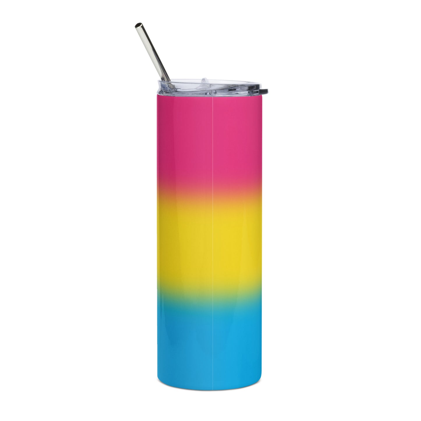 Pansexual Pan Pride Stainless Steel Tumbler 20oz - Ombre stainless-steel-tumbler-white-back-638d6793e3546