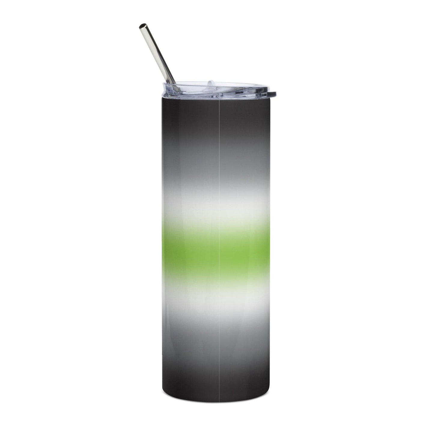 Agender Pride Stainless Steel Tumbler in Ombre 20oz stainless-steel-tumbler-white-back-638d684e88645