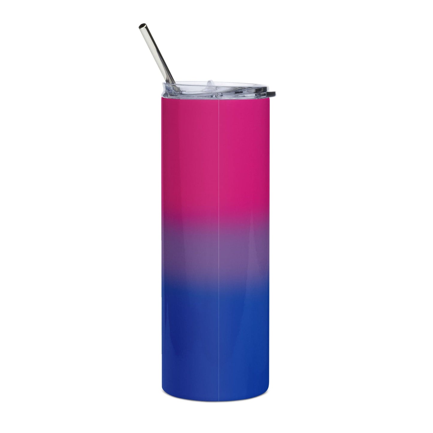 Bisexual Bi Pride Stainless Steel Tumbler 20oz in Ombre stainless-steel-tumbler-white-back-638d689aa5629