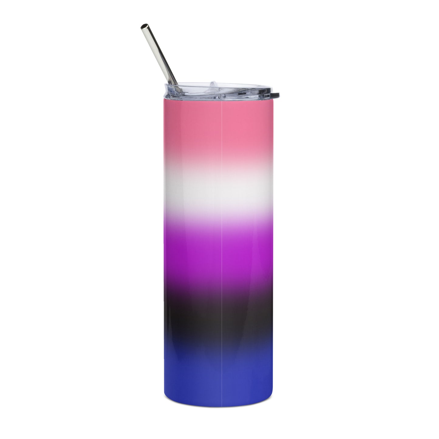 Genderfluid Pride Stainless Steel Tumbler 20oz - Ombre stainless-steel-tumbler-white-back-638d69b36b178