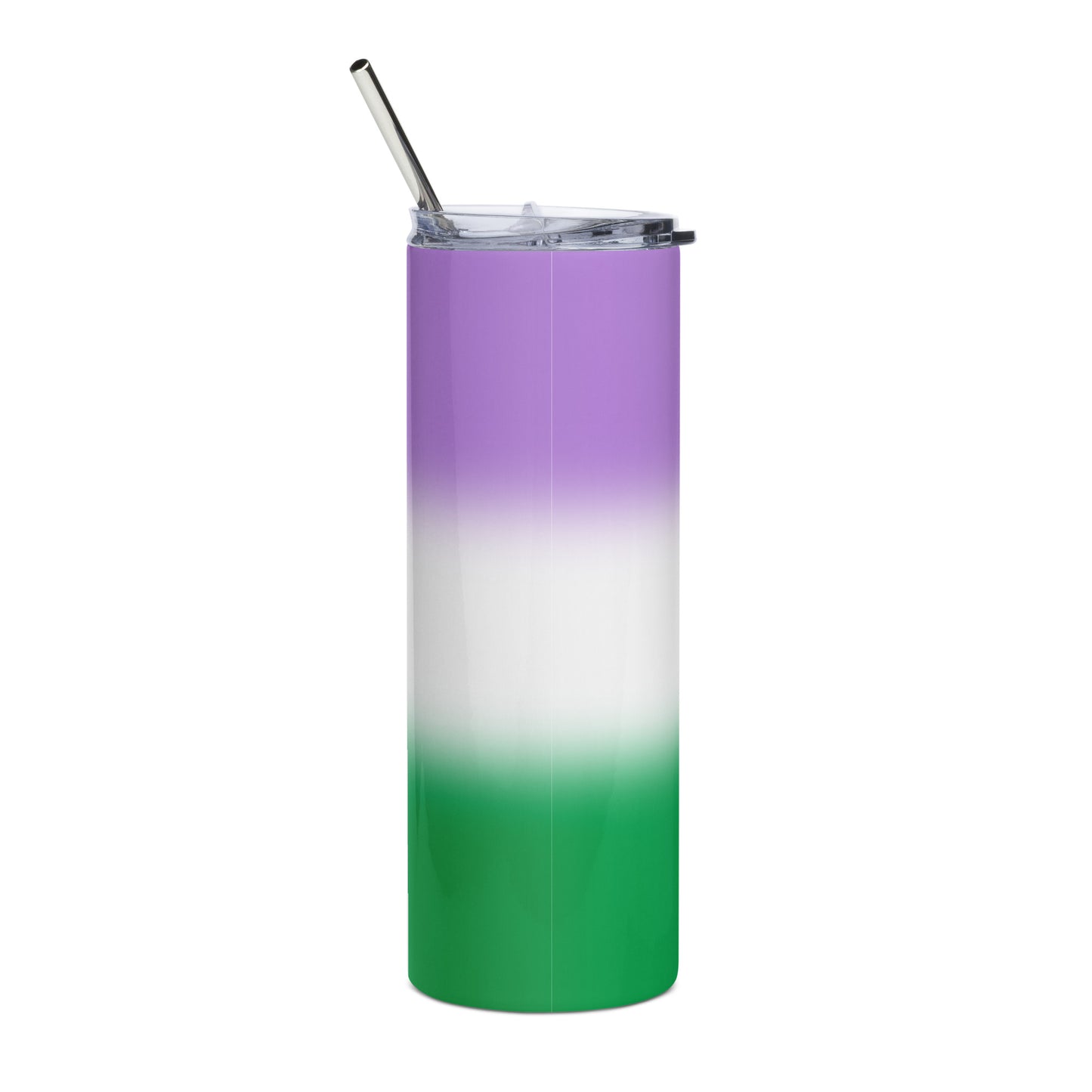 Genderqueer Pride Stainless Steel Tumbler 20oz - Ombre stainless-steel-tumbler-white-back-638d6a6ddc43d