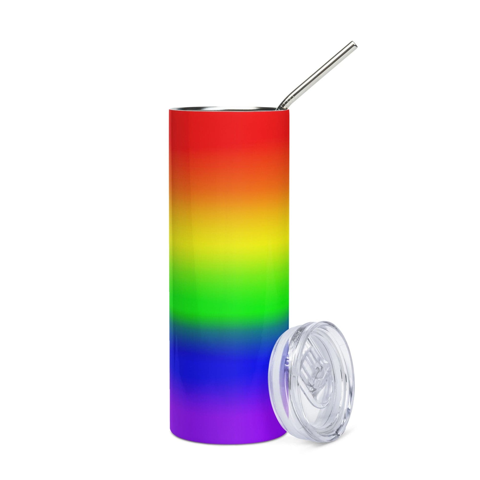 LGBTQ Pride Stainless Steel Tumbler 20oz - Rainbow Ombre Pride stainless-steel-tumbler-white-front-638c19e09f4f4