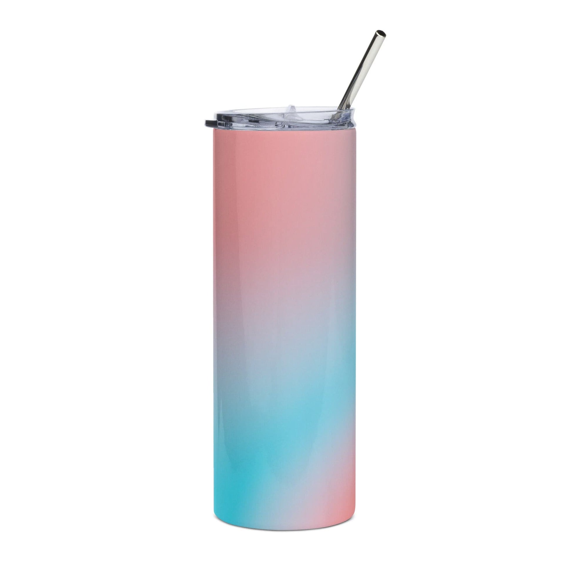 Transgender Trans Pride Stainless Steel Tumbler 20oz - Blur stainless-steel-tumbler-white-front-638c24dbb2af9