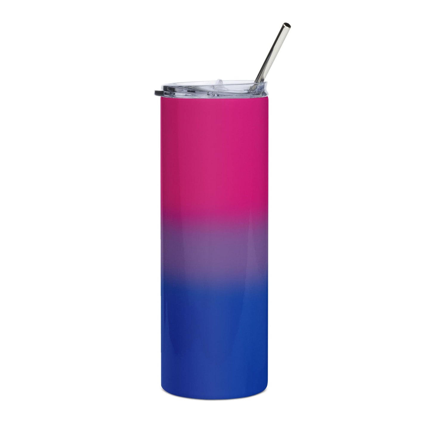 Bisexual Bi Pride Stainless Steel Tumbler 20oz in Ombre Bisexual stainless-steel-tumbler-white-front-638d689aa4abe