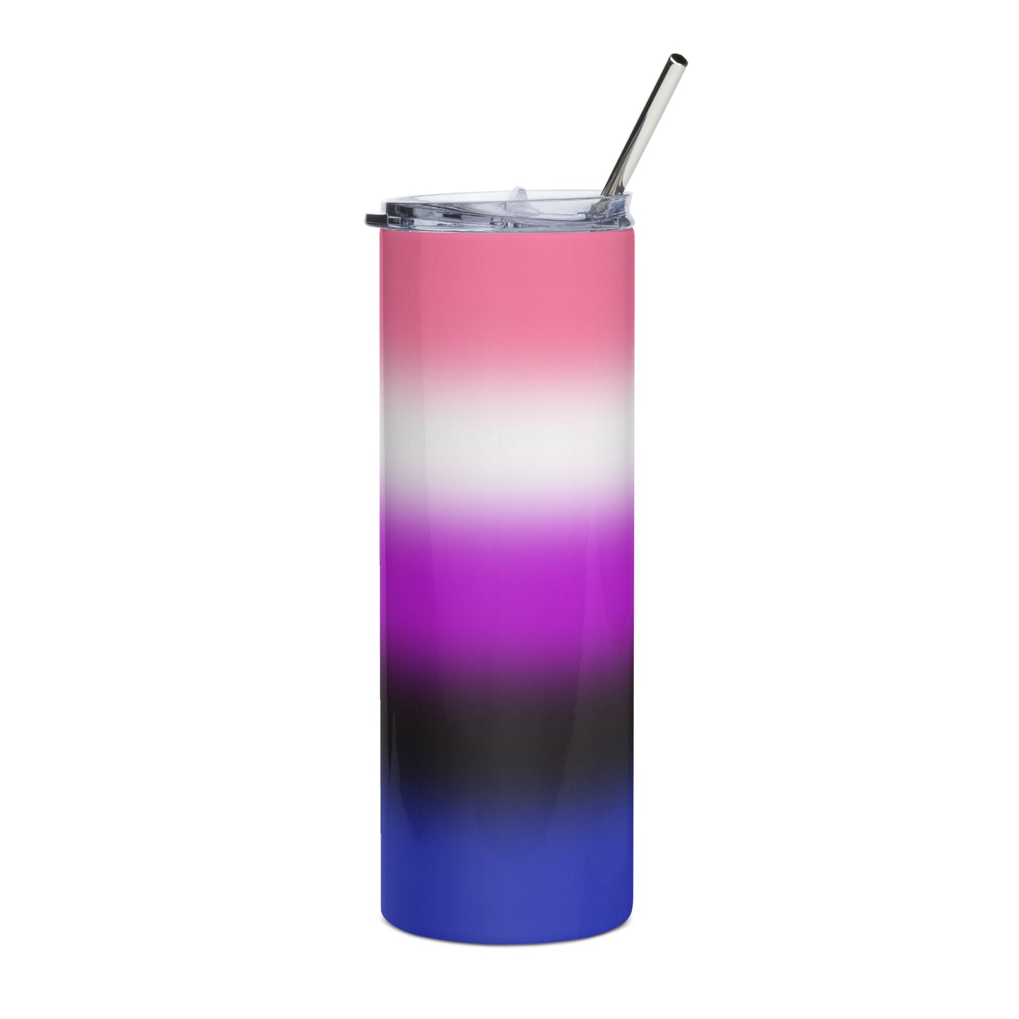 Genderfluid Pride Stainless Steel Tumbler 20oz - Ombre Genderfluid stainless-steel-tumbler-white-front-638d69b369e65