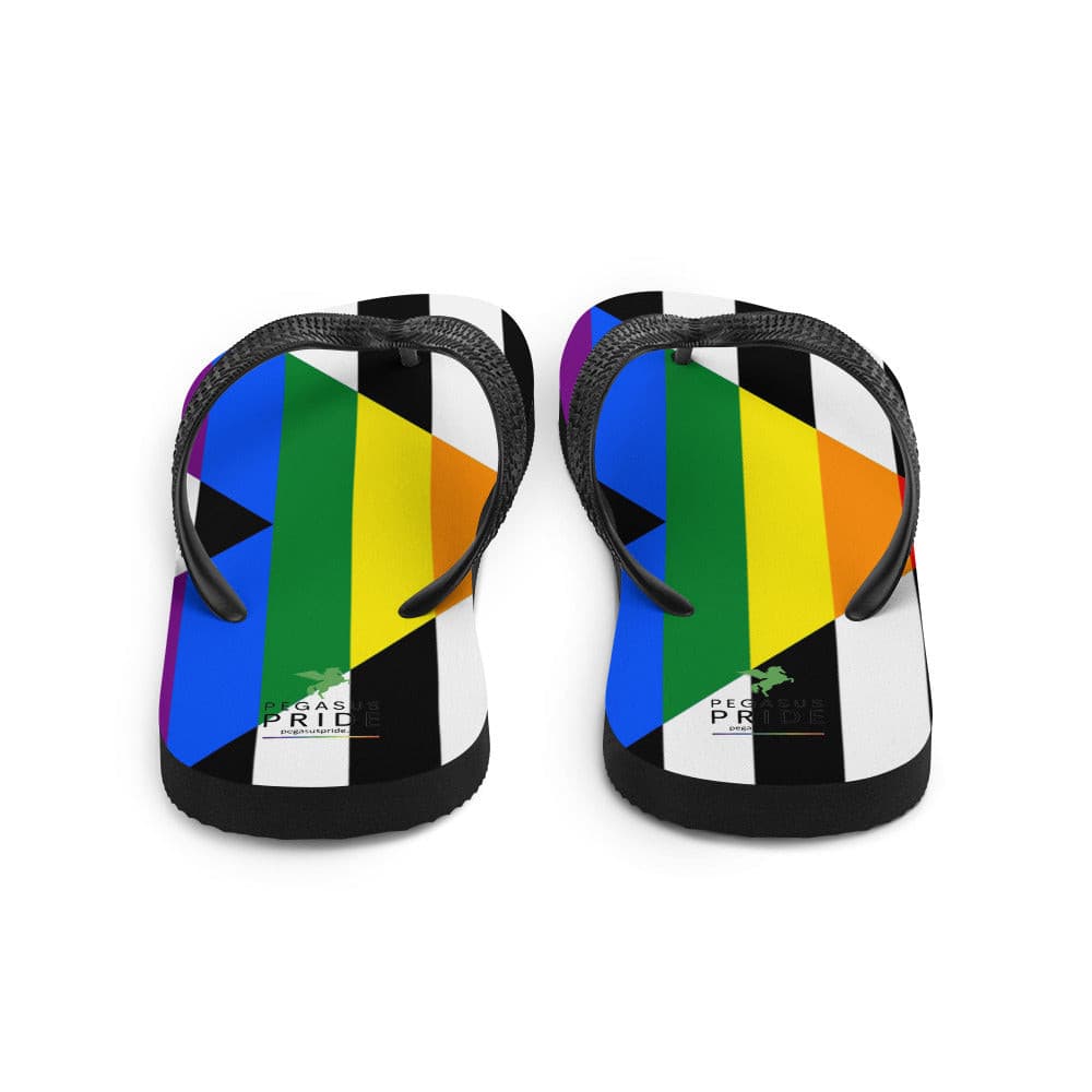 Straight Ally Pride Flag Flip-Flop Sandals sublimation-flip-flops-white-back-6409406dbd346