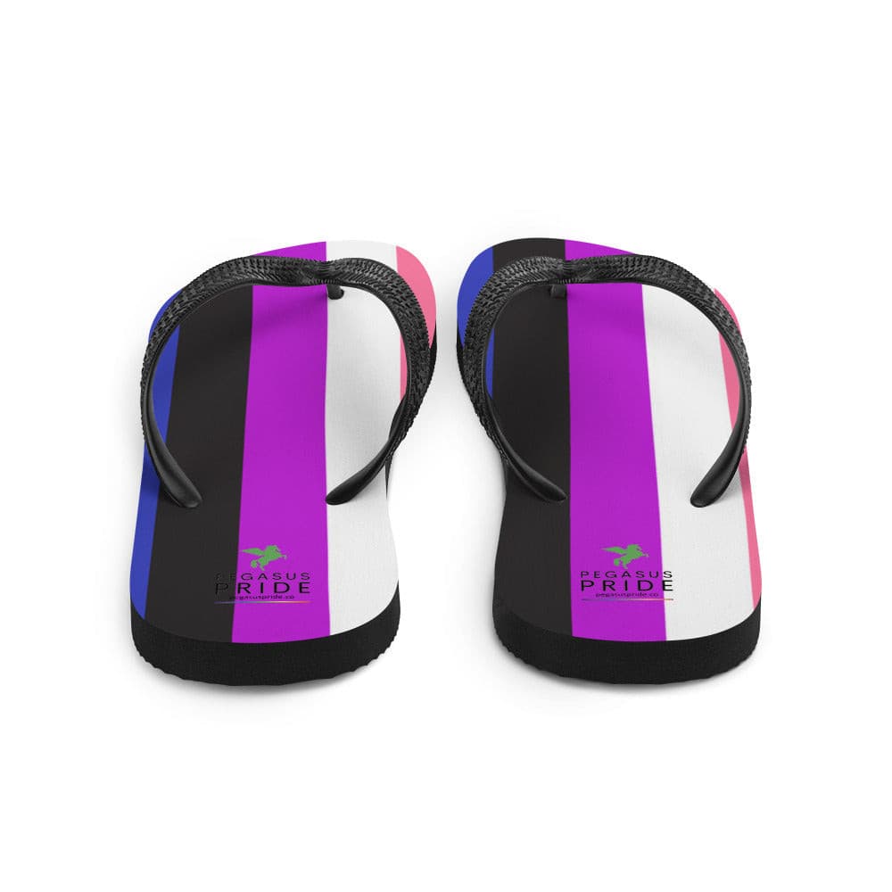 Genderfluid Pride Flag Flip-Flop Sandals sublimation-flip-flops-white-back-640941609fe85