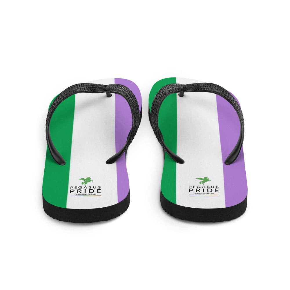 Genderqueer Pride Flag Flip-Flops Sandals sublimation-flip-flops-white-back-640941a00f0d7