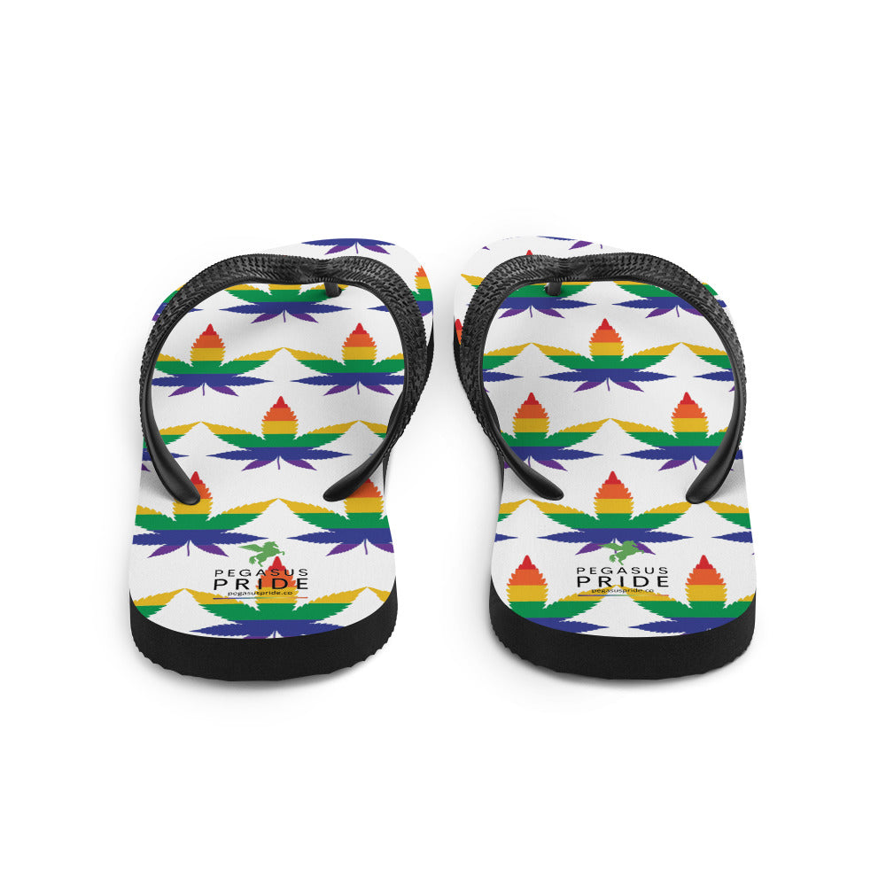 LGBTQ Pride Flip-Flops Sandals - Weed sublimation-flip-flops-white-back-6409443336bea