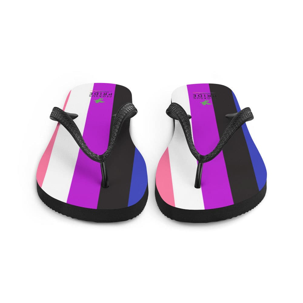 Genderfluid Pride Flag Flip-Flop Sandals sublimation-flip-flops-white-front-640941609ff1e