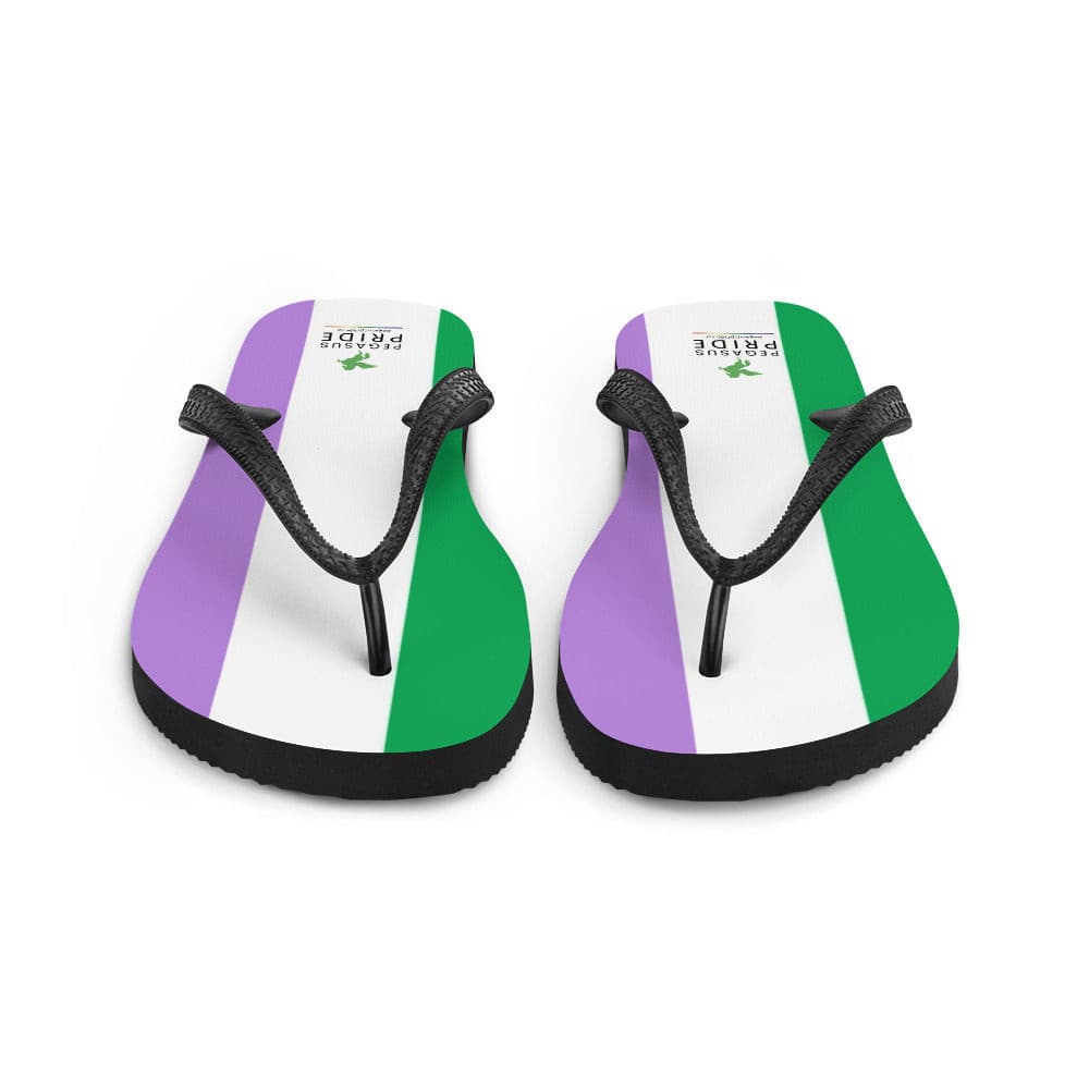 Genderqueer Pride Flag Flip-Flops Sandals sublimation-flip-flops-white-front-640941a00f16b