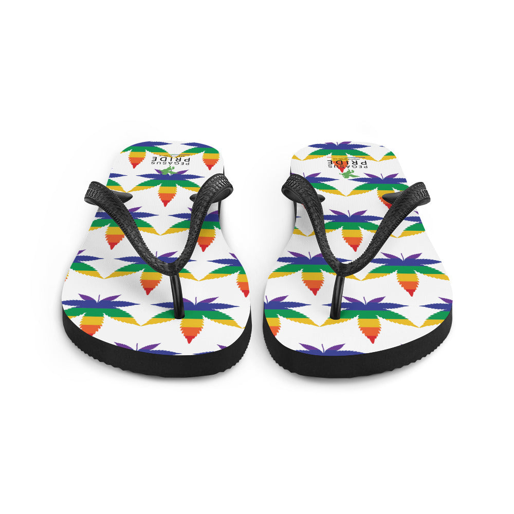 LGBTQ Pride Flip-Flops Sandals - Weed sublimation-flip-flops-white-front-6409443336c43