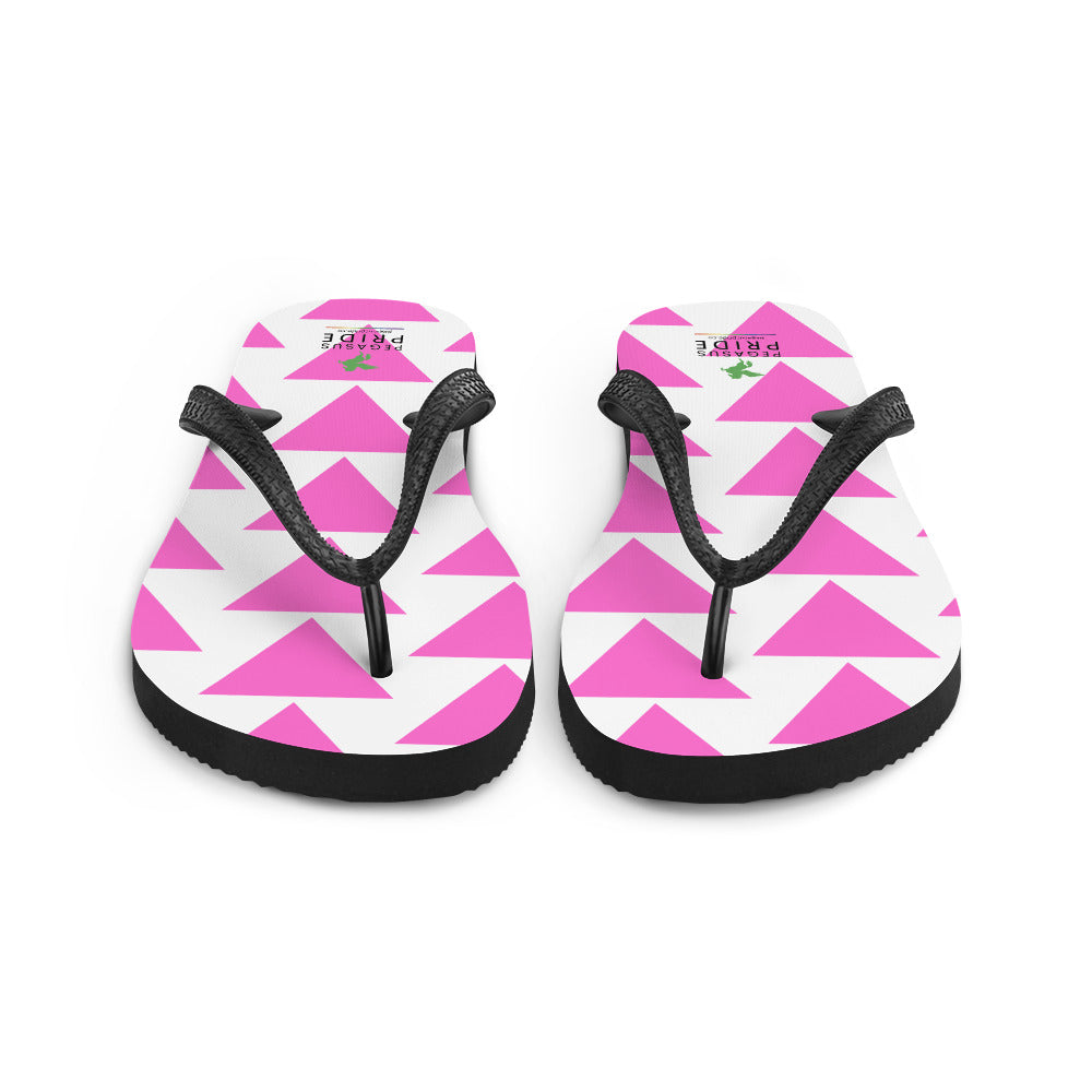 LGBTQ Pride Flip-Flops Sandals - Pink Triangle sublimation-flip-flops-white-front-6409448b421e1