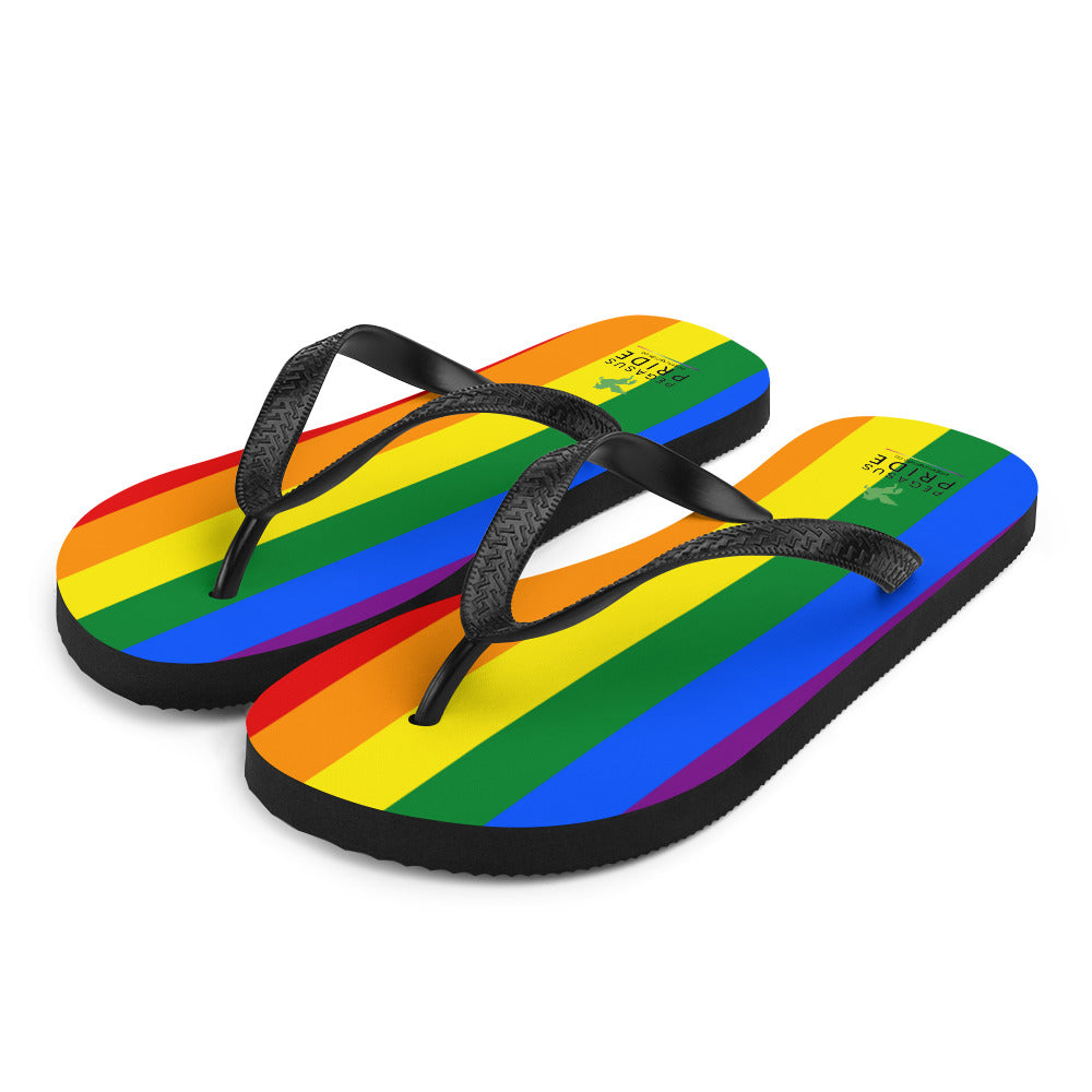 LGBTQ Pride Flag Flip-Flops Sandals sublimation-flip-flops-white-front-left-6408a8f7be888