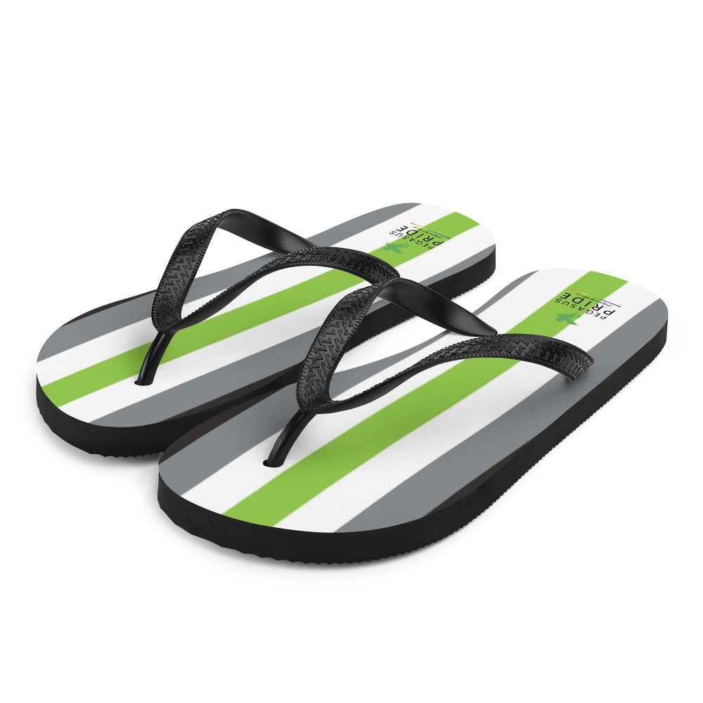 Agender Pride Flag Flip-Flop Sandals sublimation-flip-flops-white-front-left-640940069498f