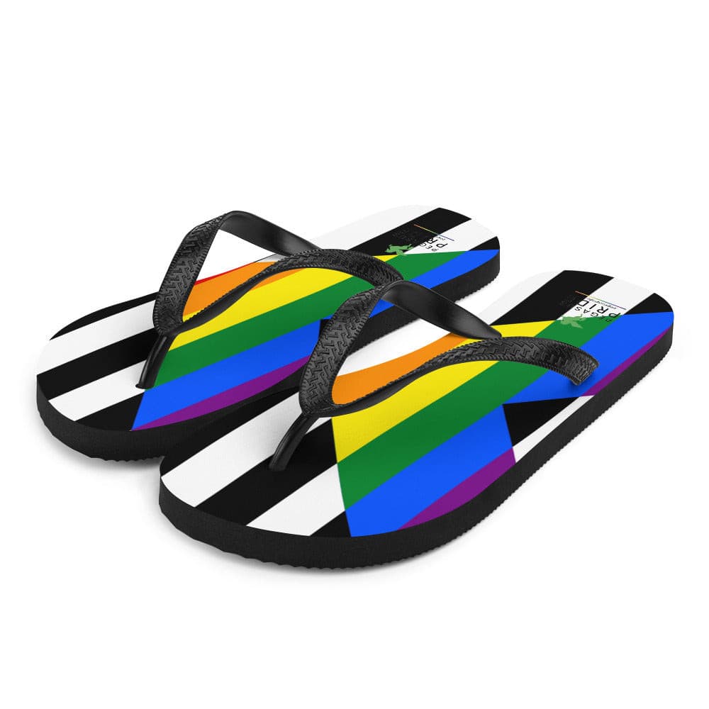 Straight Ally Pride Flag Flip-Flop Sandals sublimation-flip-flops-white-front-left-6409406dbd2cc