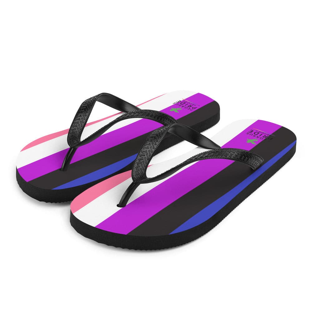 Genderfluid Pride Flag Flip-Flop Sandals sublimation-flip-flops-white-front-left-640941609fdc9