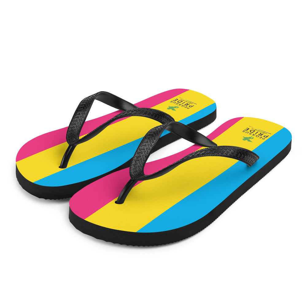 Pansexual Pan Pride Flag Flip-Flops Sandals sublimation-flip-flops-white-front-left-640942ffdd9fa