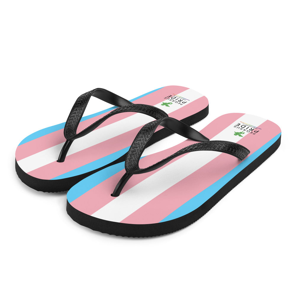 Transgender Trans Pride Flag Flip-Flop Sandals sublimation-flip-flops-white-front-left-640943c1ce189