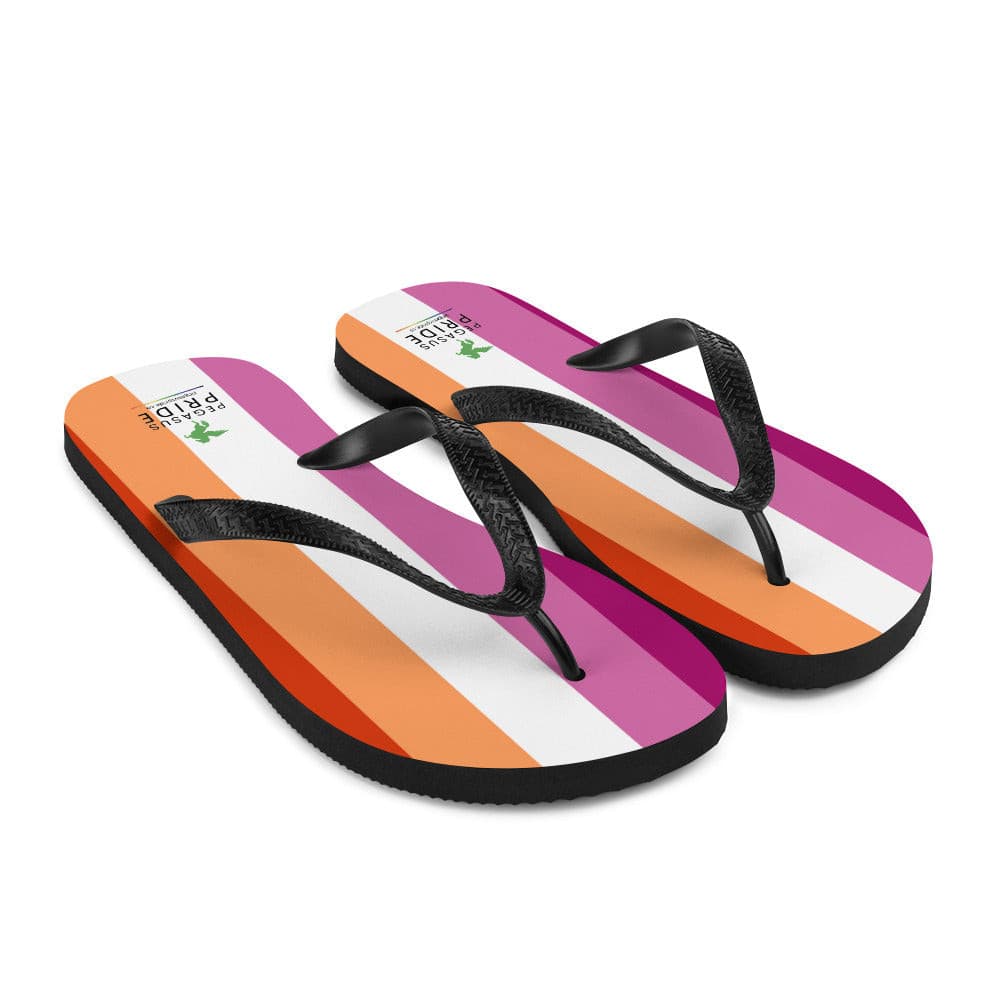 Lesbian Pride Flag Flip-Flops Sandals sublimation-flip-flops-white-front-right-64094227aca2c