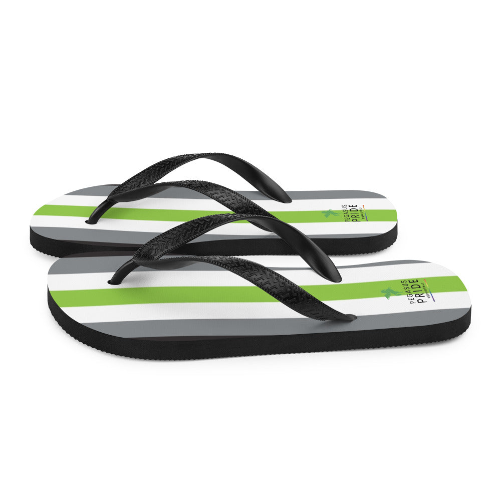 Agender Pride Flag Flip-Flop Sandals sublimation-flip-flops-white-left-6409400694b87