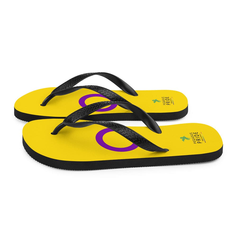 Intersex Pride Flag Flip-Flops Sandals sublimation-flip-flops-white-left-640941e5afc68