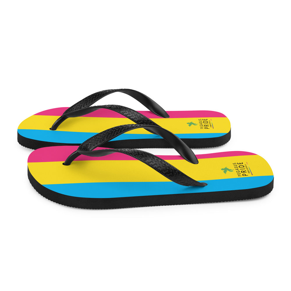 Pansexual Pan Pride Flag Flip-Flops Sandals sublimation-flip-flops-white-left-640942ffddbf1