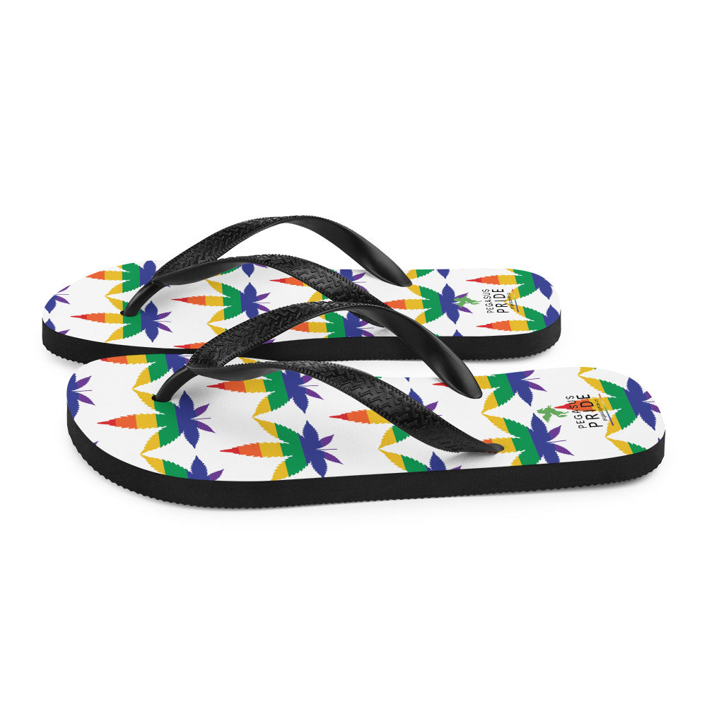 LGBTQ Pride Flip-Flops Sandals - Weed sublimation-flip-flops-white-left-6409443336c95