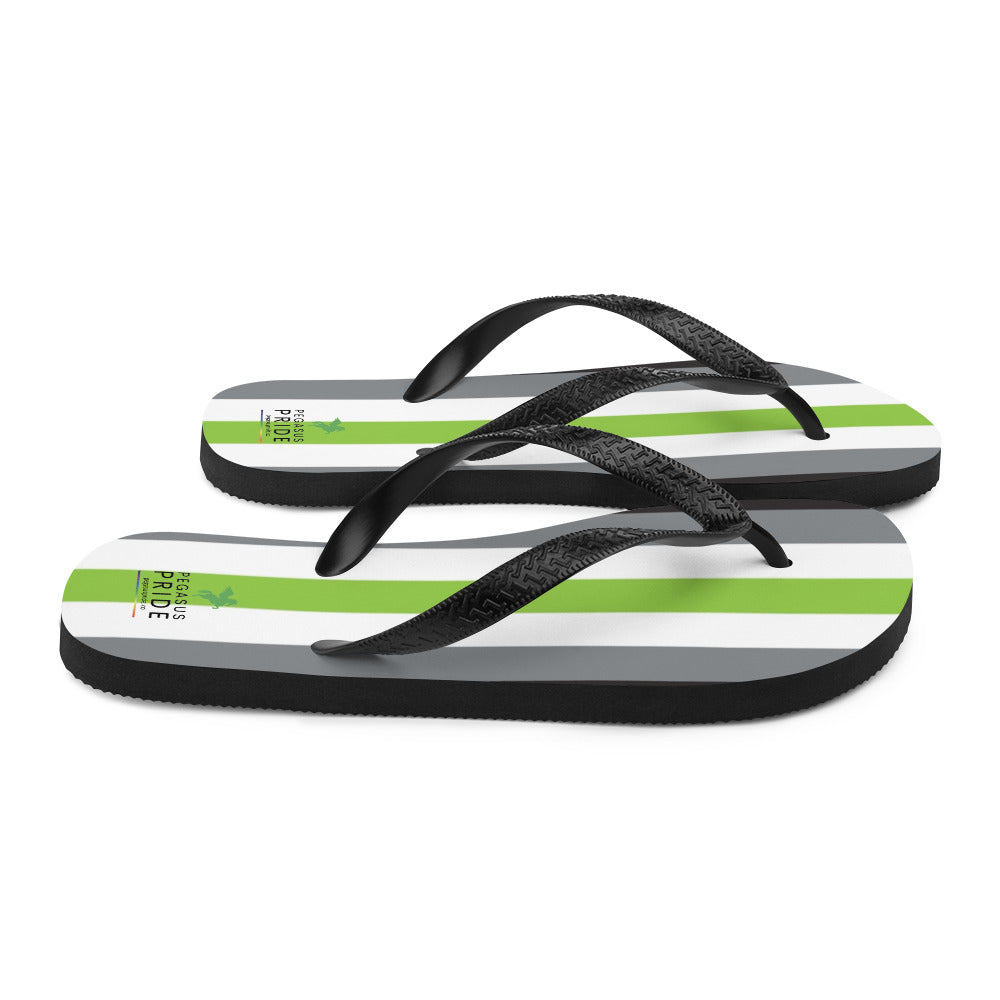 Agender Pride Flag Flip-Flop Sandals sublimation-flip-flops-white-right-6409400694c15