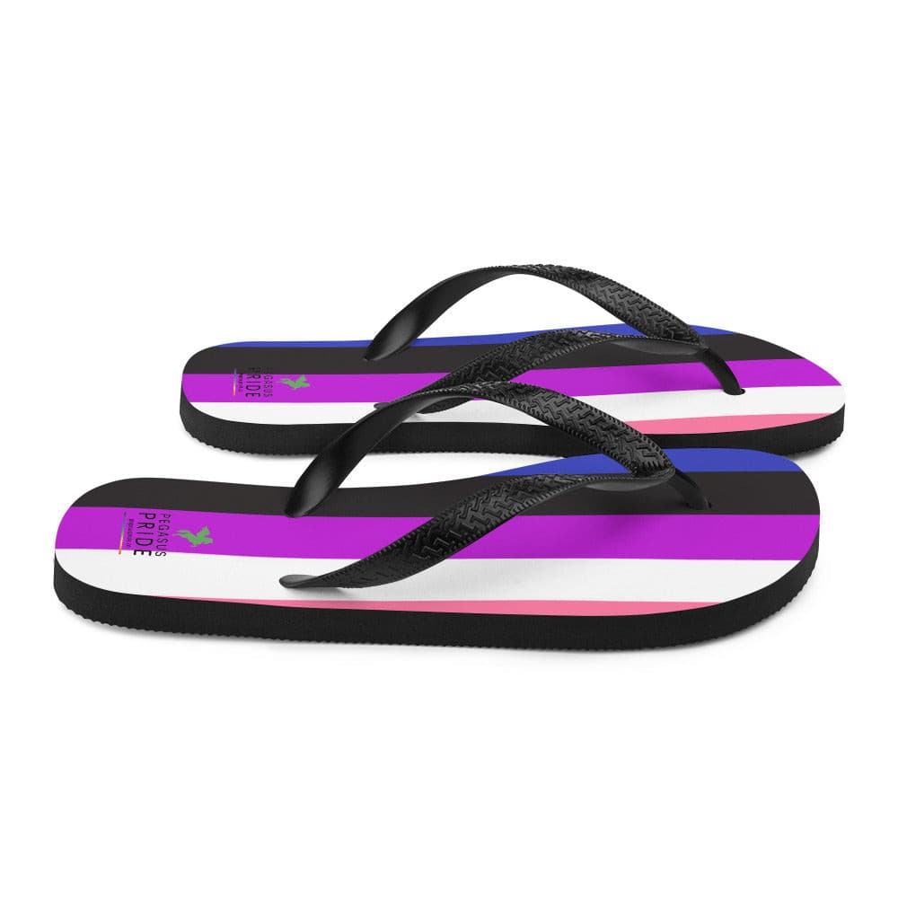 Genderfluid Pride Flag Flip-Flop Sandals sublimation-flip-flops-white-right-64094160a0055