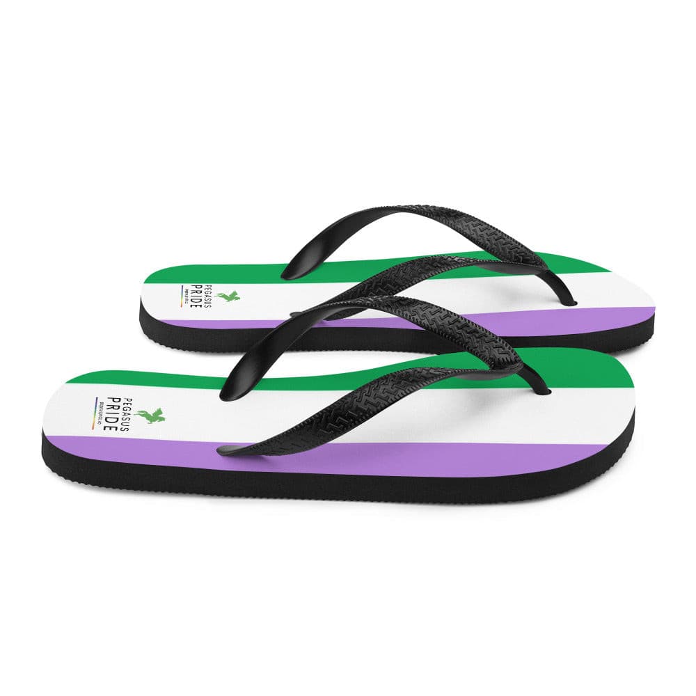 Genderqueer Pride Flag Flip-Flops Sandals sublimation-flip-flops-white-right-640941a00f283