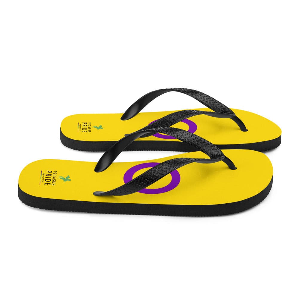 Intersex Pride Flag Flip-Flops Sandals sublimation-flip-flops-white-right-640941e5afcba