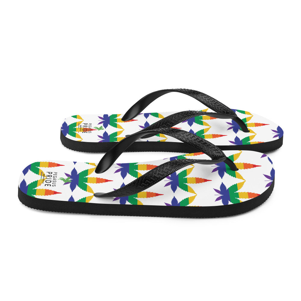 LGBTQ Pride Flip-Flops Sandals - Weed sublimation-flip-flops-white-right-6409443336ce6