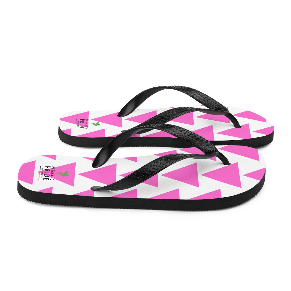 LGBTQ Pride Flip-Flops Sandals - Pink Triangle sublimation-flip-flops-white-right-6409448b42306