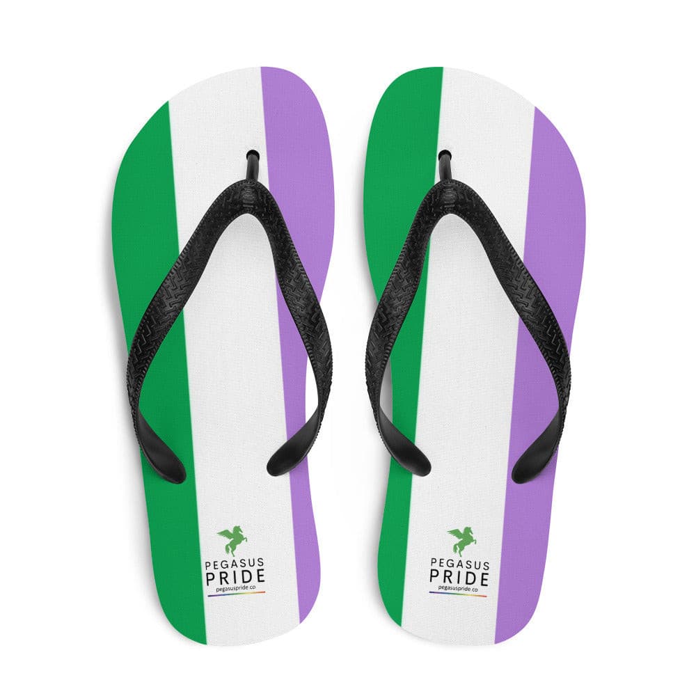 Genderqueer Pride Flag Flip-Flops Sandals Genderqueer sublimation-flip-flops-white-top-640941a00bba9