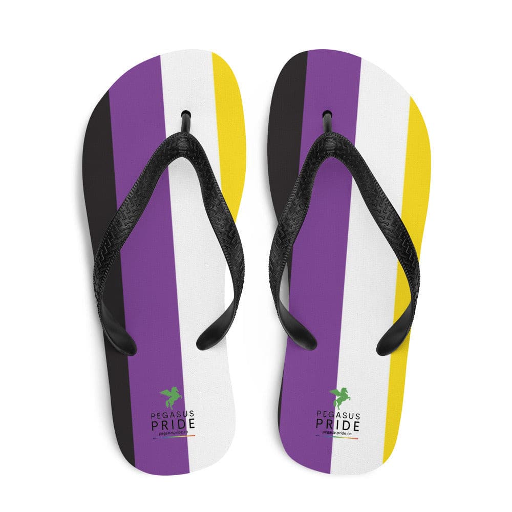 Nonbinary Enby Pride Flag Flip-Flops Sandals Nonbinary sublimation-flip-flops-white-top-640942858a67c