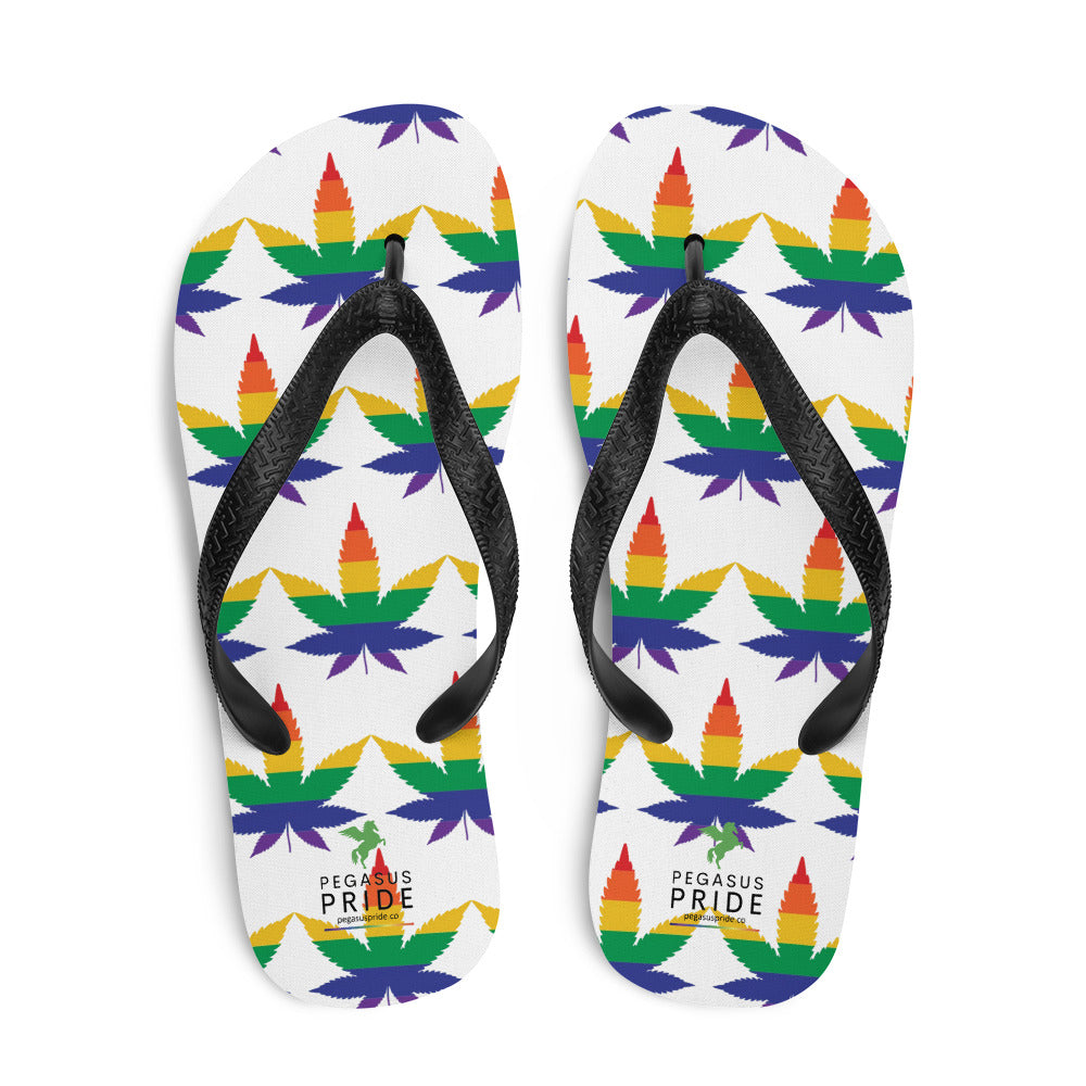 LGBTQ Pride Flip-Flops Sandals - Weed Pride sublimation-flip-flops-white-top-64094433358cc