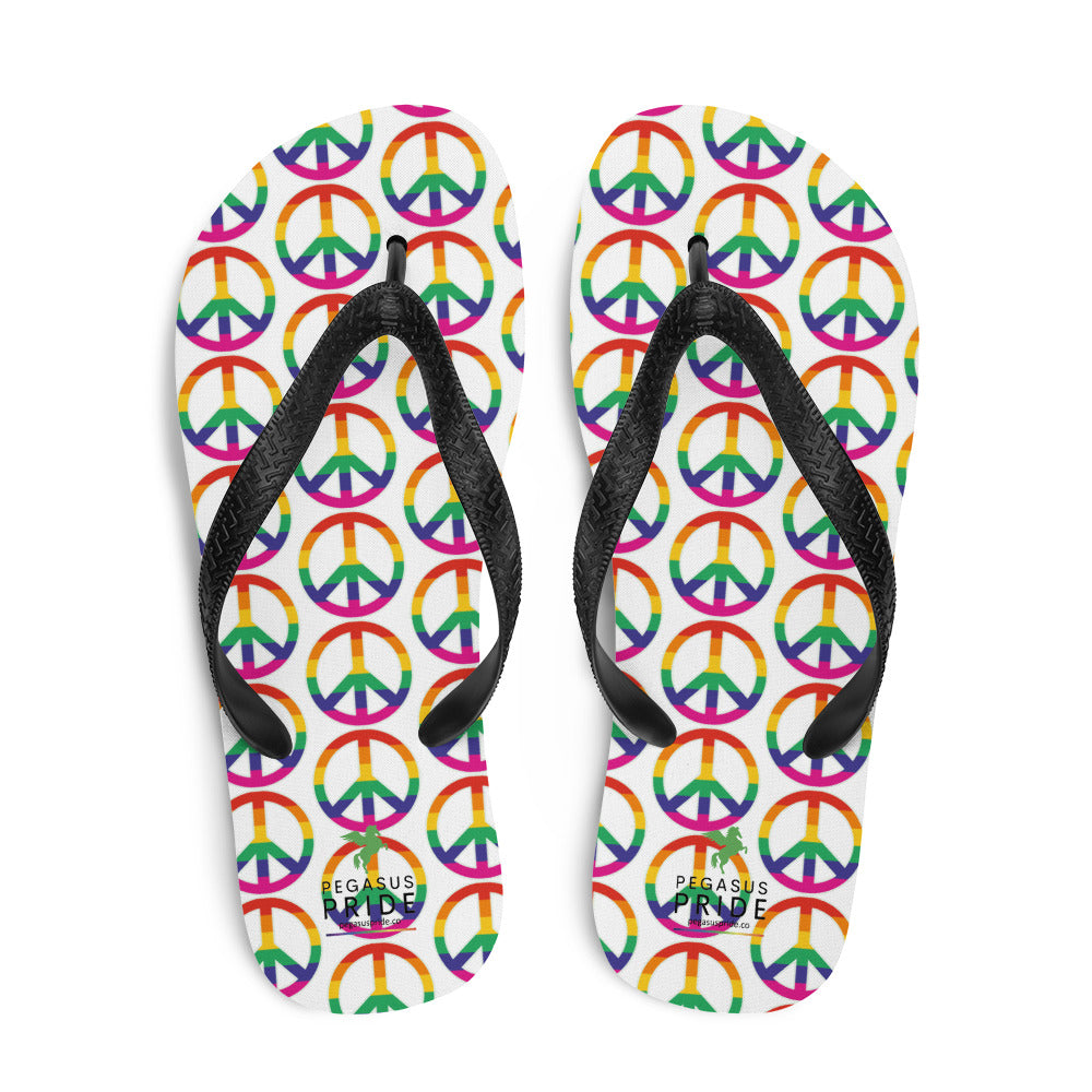 LGBTQ Pride Flip-Flops Sandals - Peace Sign Symbol Pride sublimation-flip-flops-white-top-640944ed24641