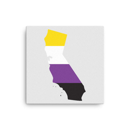 California Nonbinary Enby Canvas Wall Art 12in×12in Nonbinary California thin-canvas-_in_-12x12-front-638eac4034d4e