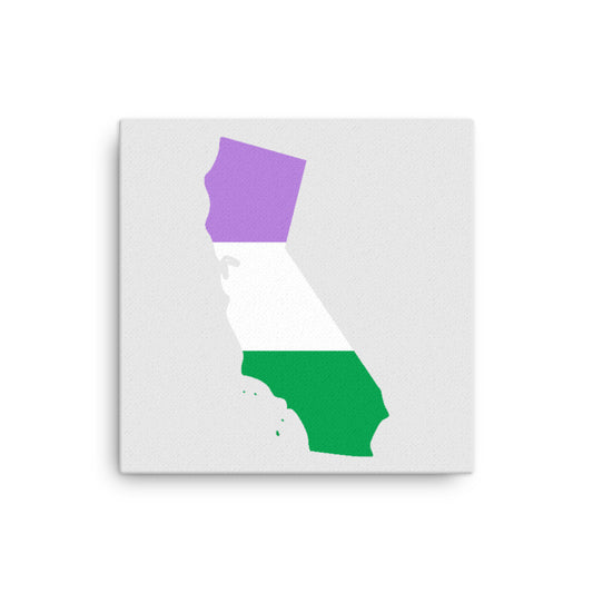 California Genderqueer Pride Canvas Wall Art 12in×12in Genderqueer California thin-canvas-_in_-12x12-front-638eaf1ada086