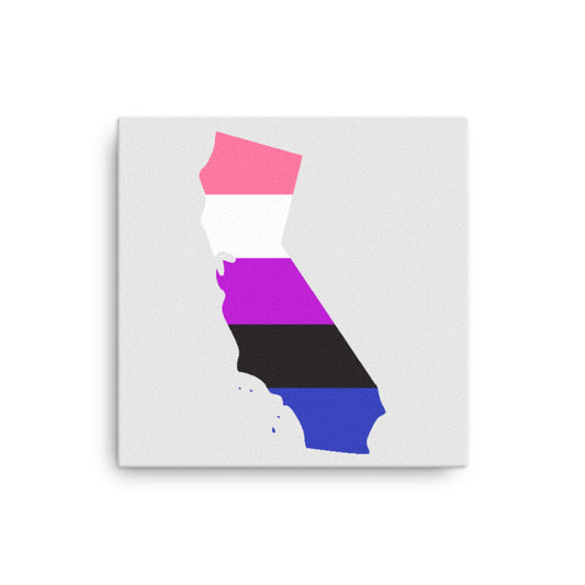 California Genderfluid Pride Canvas Wall Art 12in×12in Genderfluid California thin-canvas-_in_-12x12-front-638eafd64a453